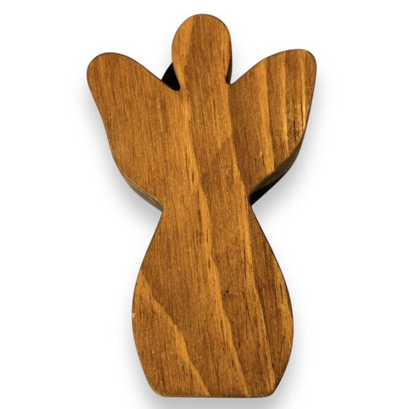 VTG Primitive Handmade Nativity Stable Holy Family Wise Men Angel 12 Piece Set - Picture 13 of 16